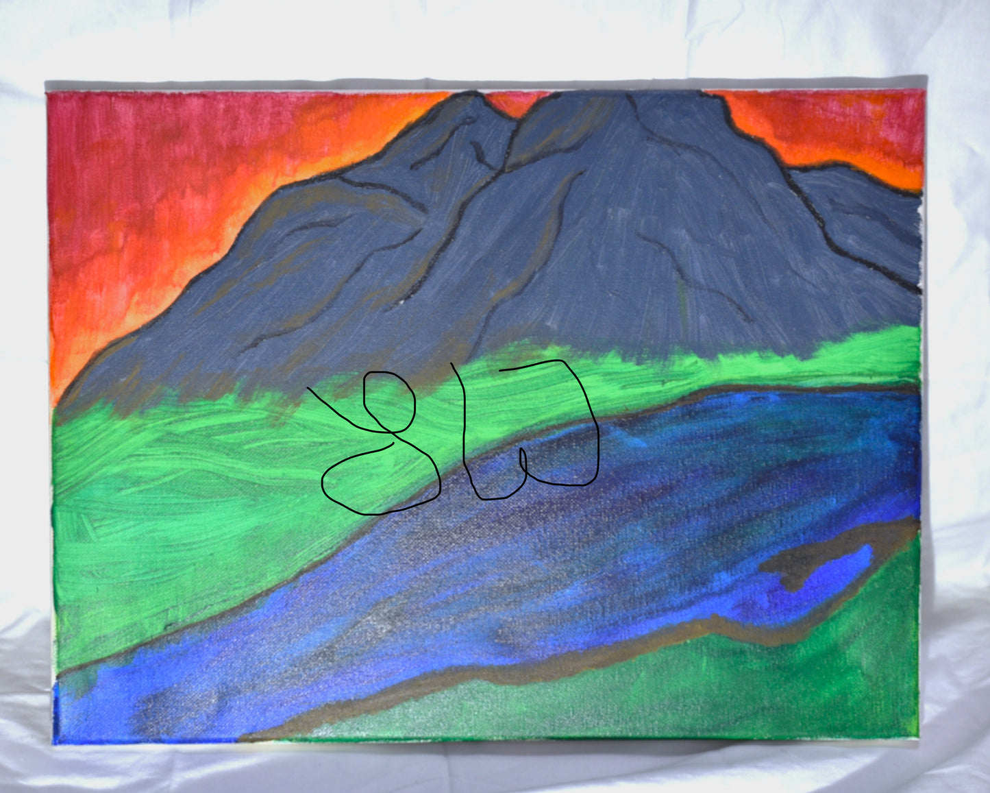 Acrylic Painting - Mountains of fire