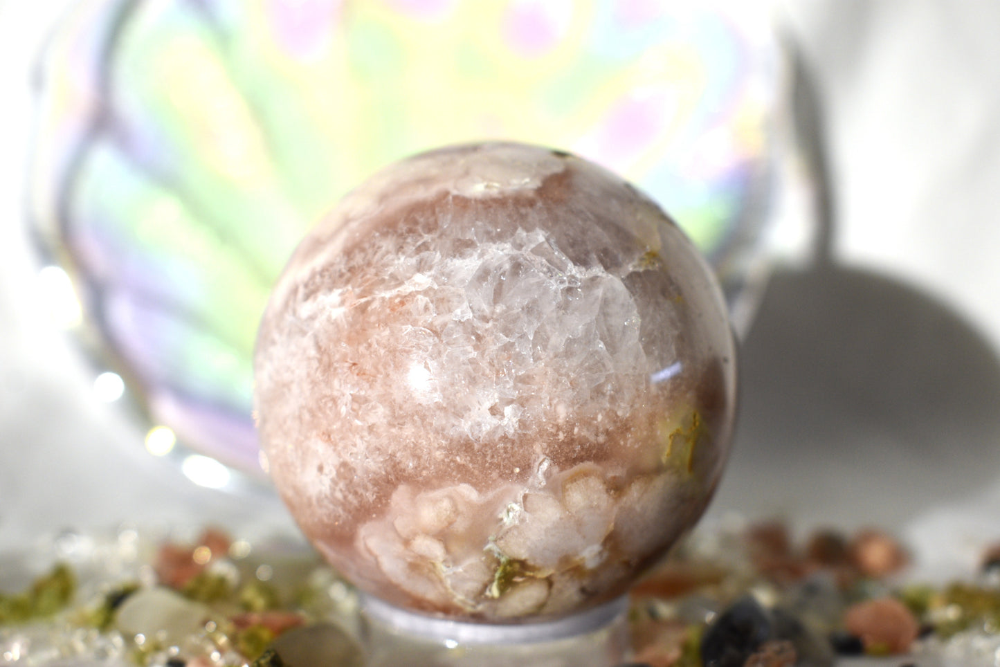 Pink Amethyst and Flower Agate