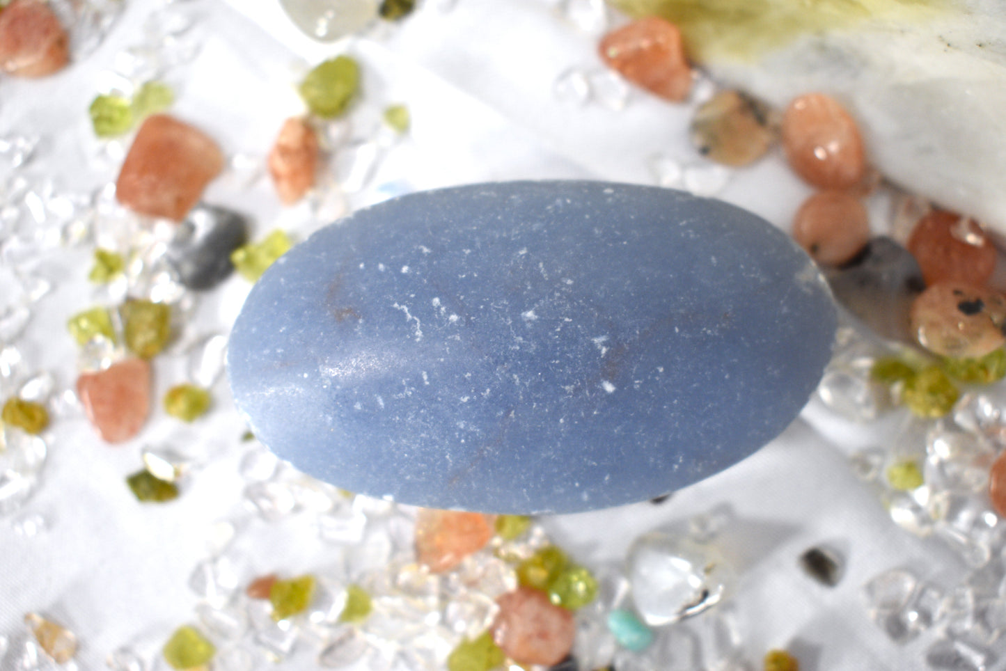 Angelite Palm Stone