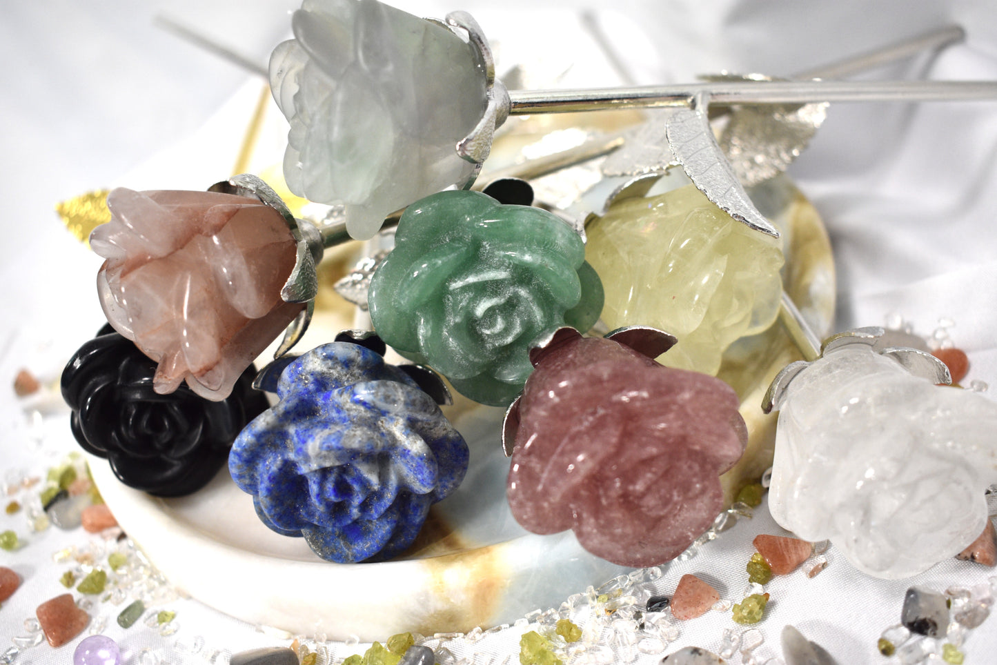 Forever Crystal Rose Carving Large