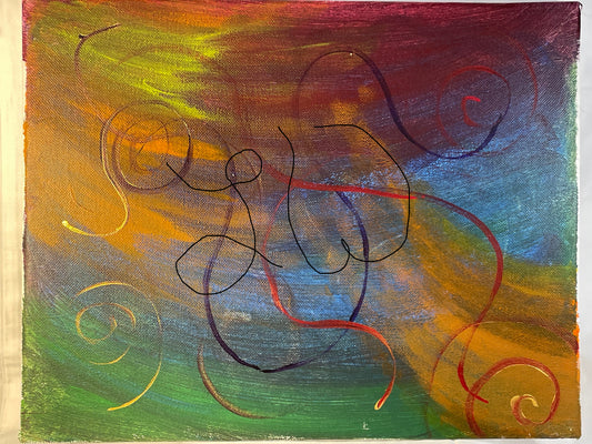 Acrylic Painting - Swirls through the sea