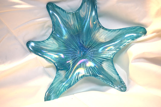 Glass Aura coated Starfish Dish