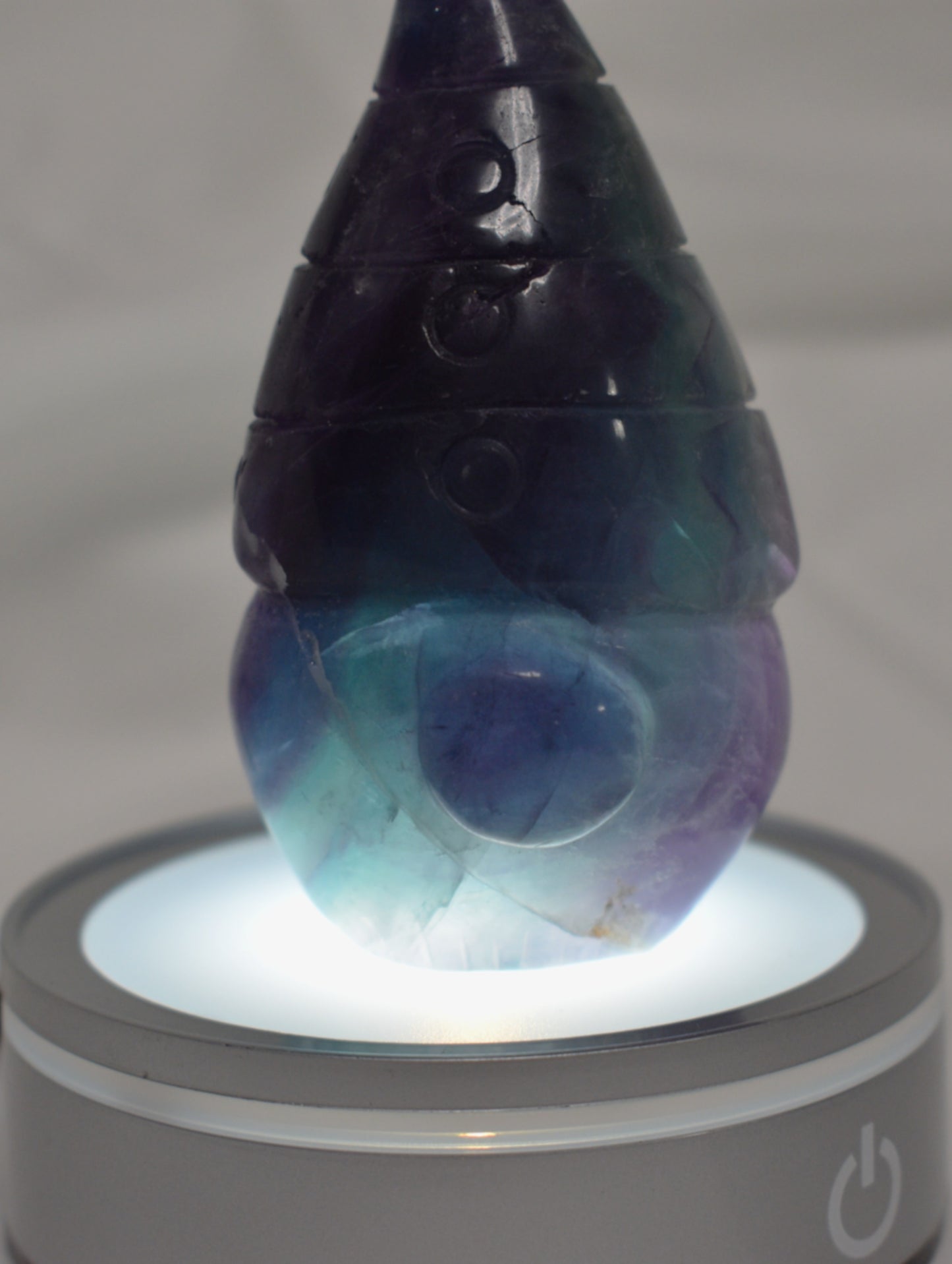 Rainbow Fluorite Gnome Carving