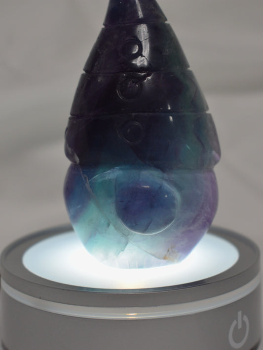 Rainbow Fluorite Gnome Carving