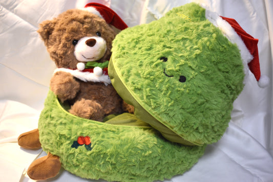 Stuffed Animal Christmas Tree with Teddy inside