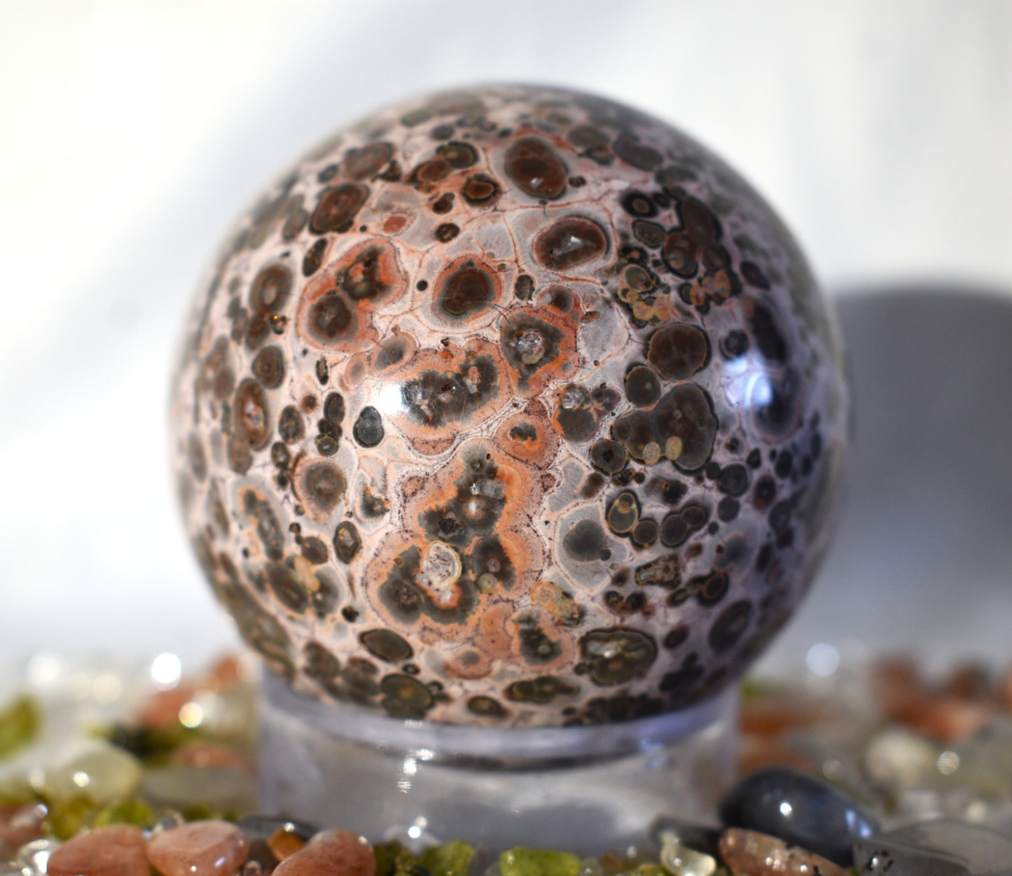 Pink Leopard Skin Jasper Sphere