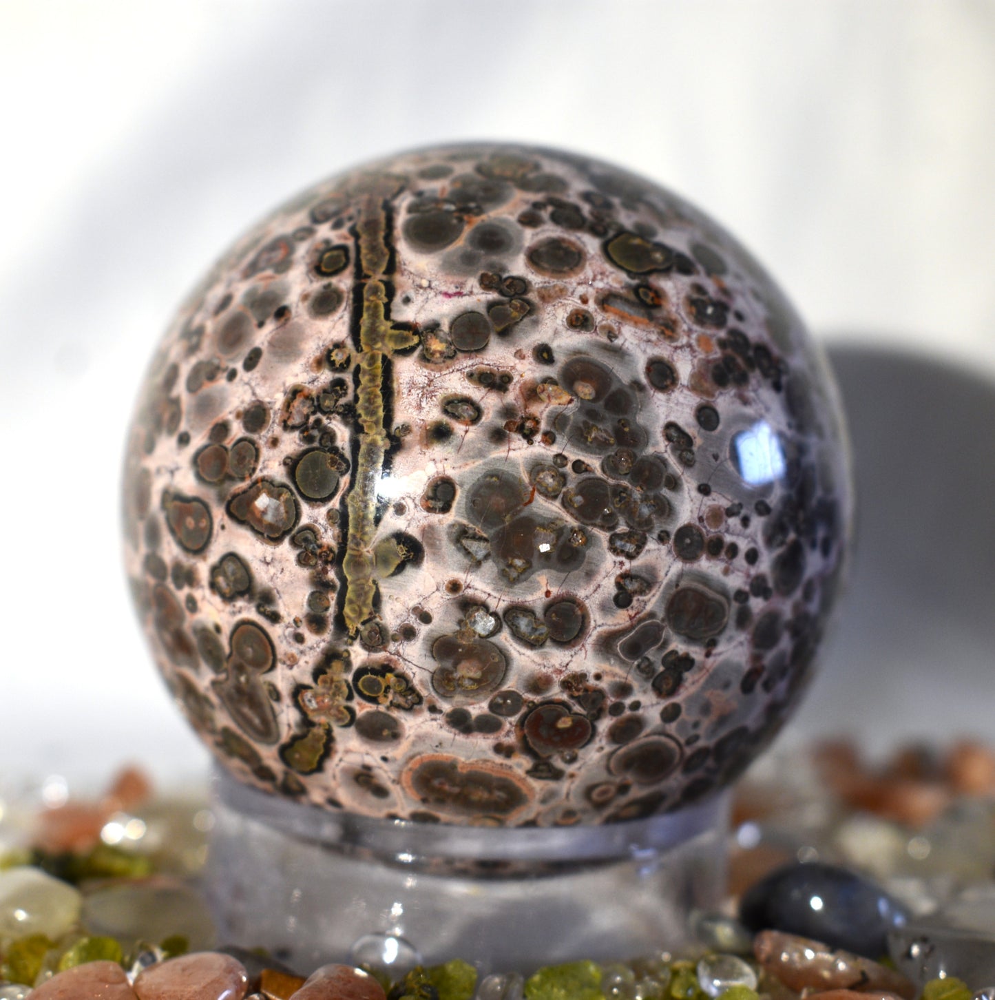 Pink Leopard Skin Jasper Sphere