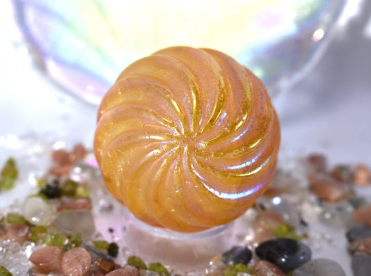 Aura coated Clear Quartz Vortex Sphere