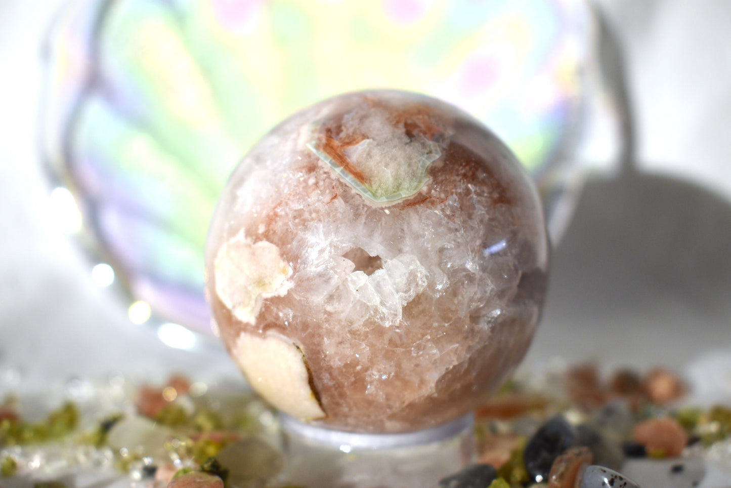 Pink Amethyst and Flower Agate