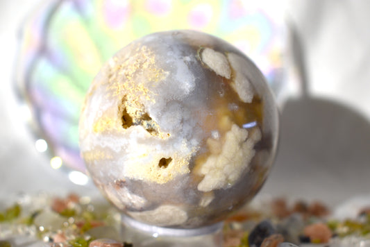 Pink Amethyst and Flower Agate Sphere