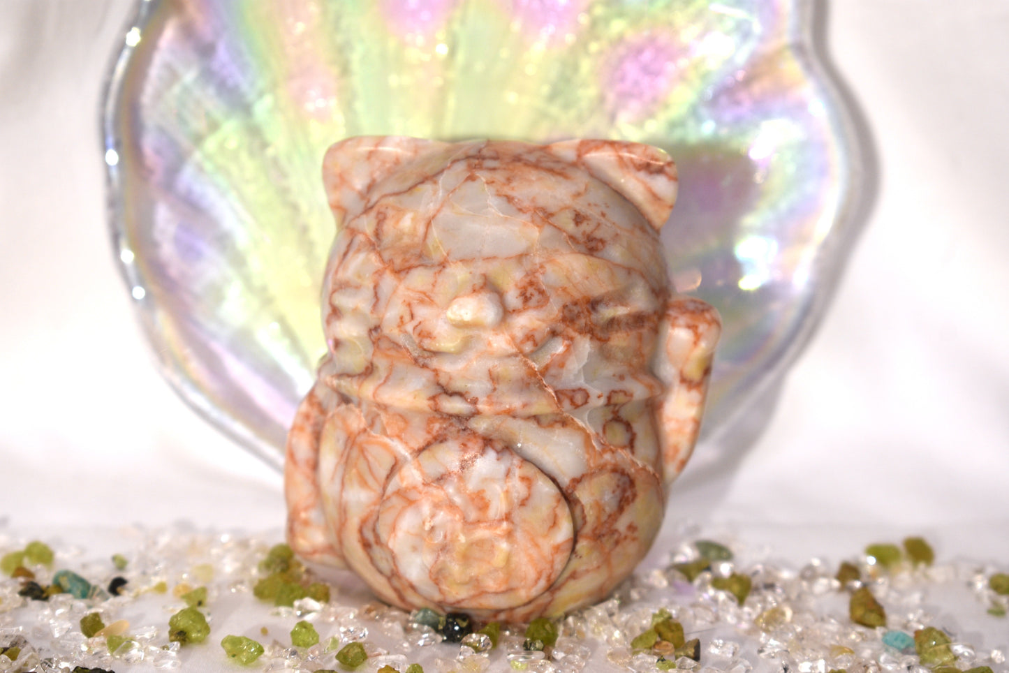 Lucky Kitty Crystal Carving