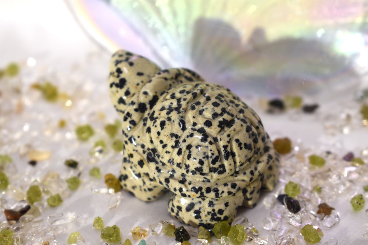 Dalmatian Jasper Turtle Carving