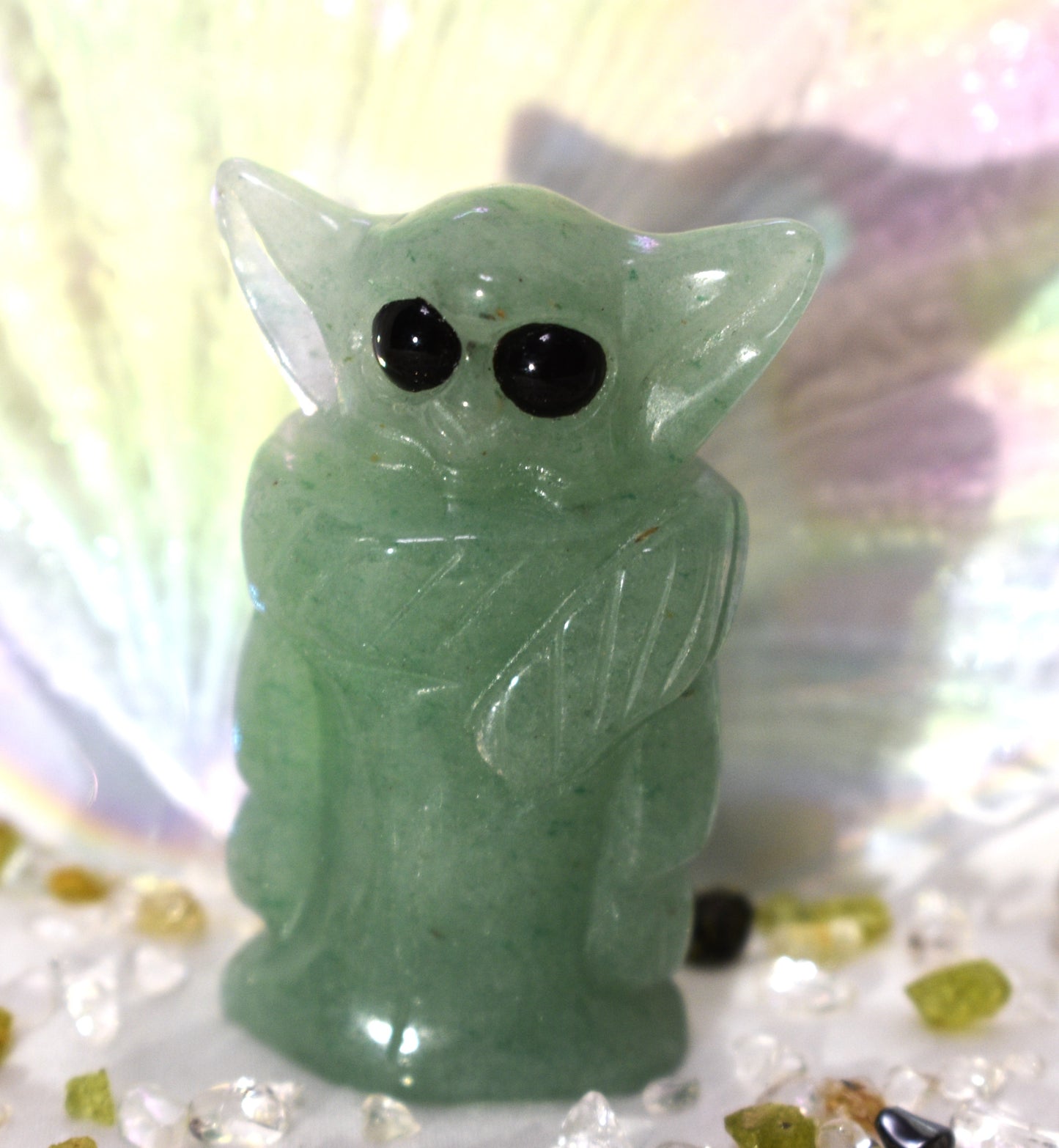 Green Aventurine Yoda Carving