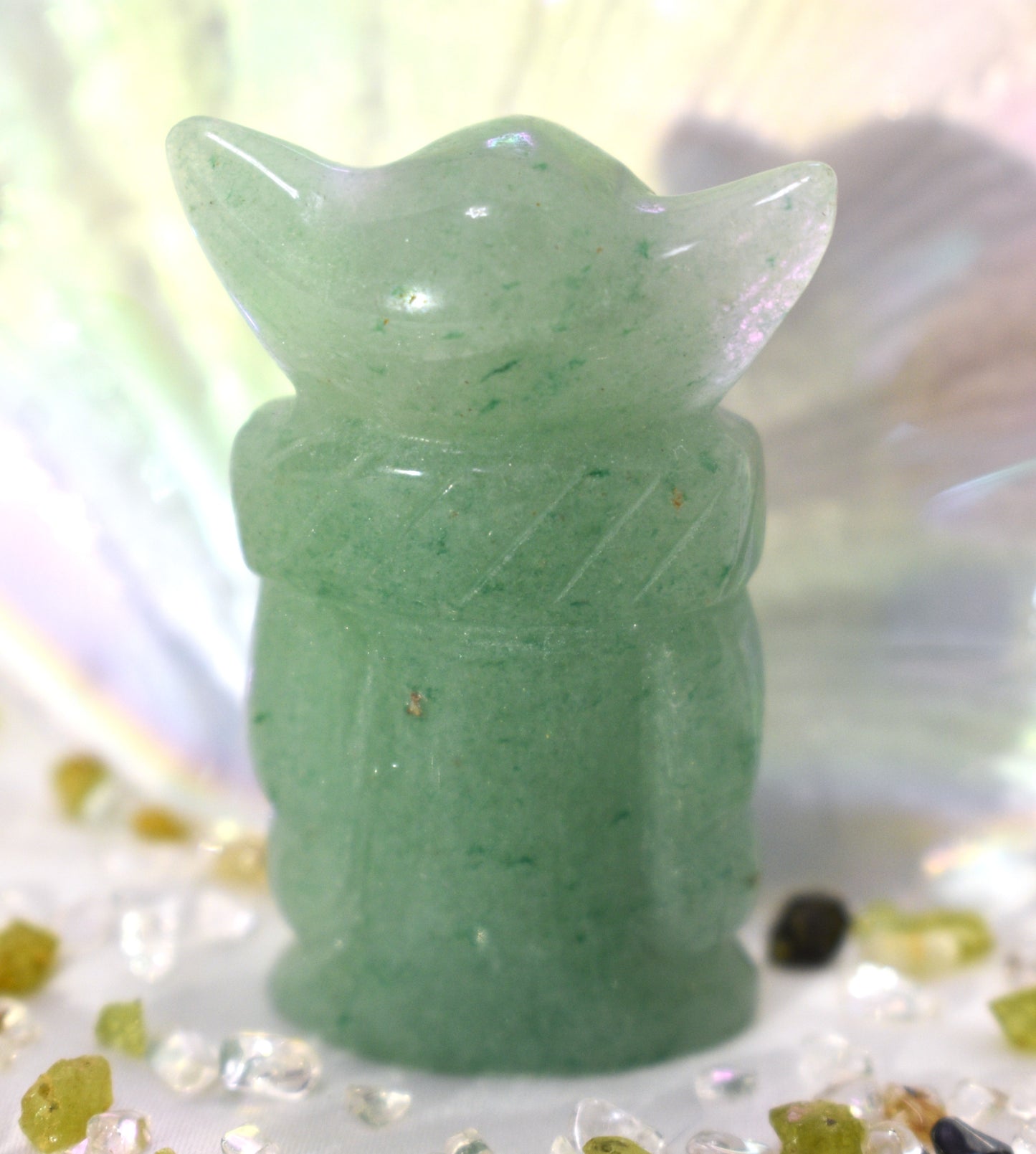 Green Aventurine Yoda Carving