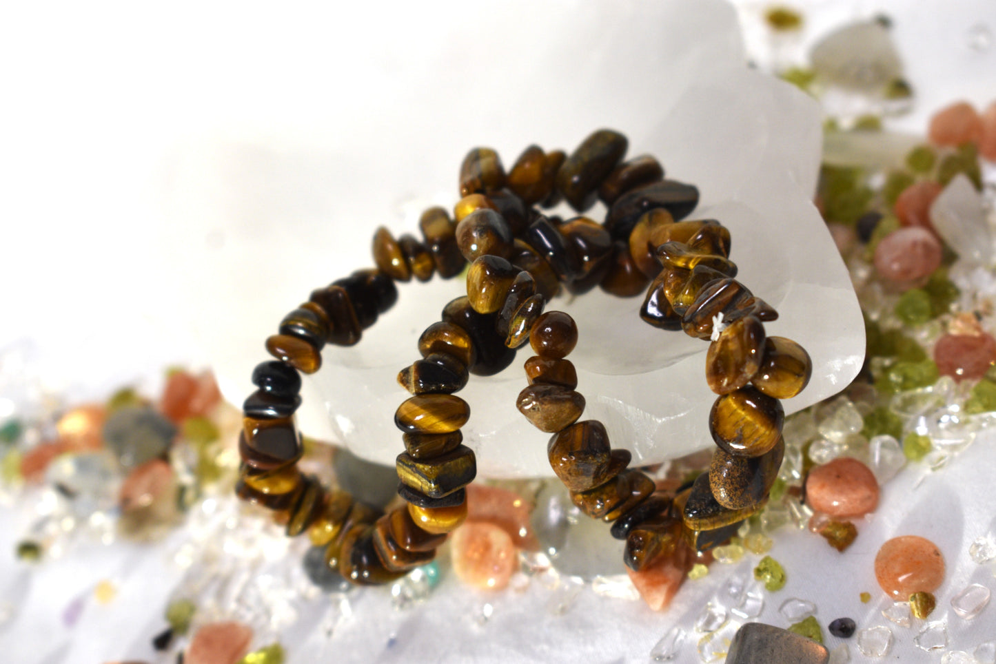Yellow Tiger Eye Chip Stone Bracelet