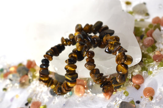 Yellow Tiger Eye Chip Stone Bracelet