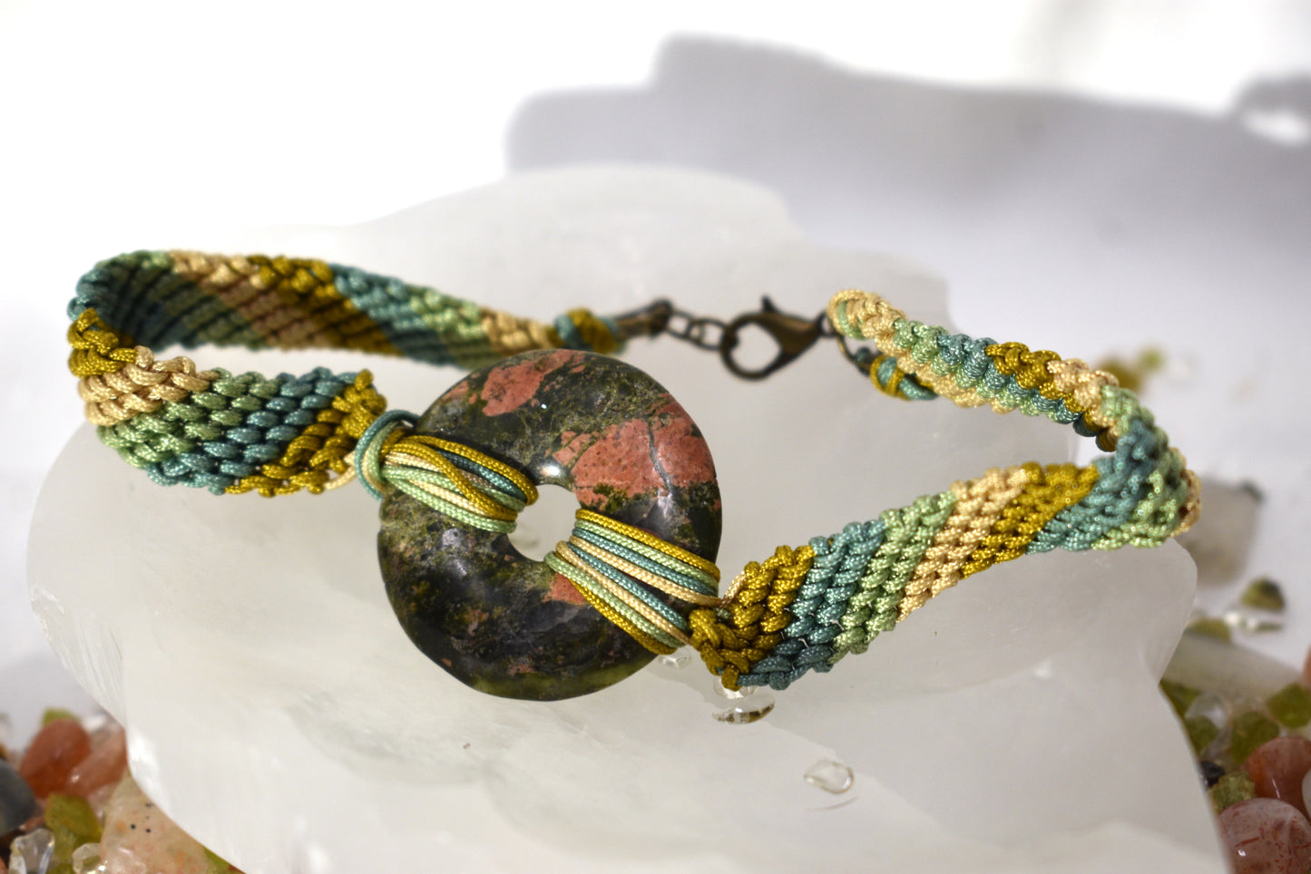 Unakite Peace Buckle Bracelet