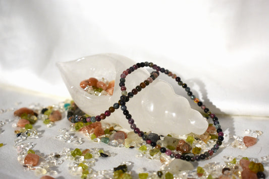 Rainbow tourmaline bracelet