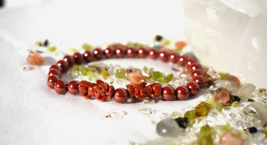 Aura coated cinnabar pixiu bracelet
