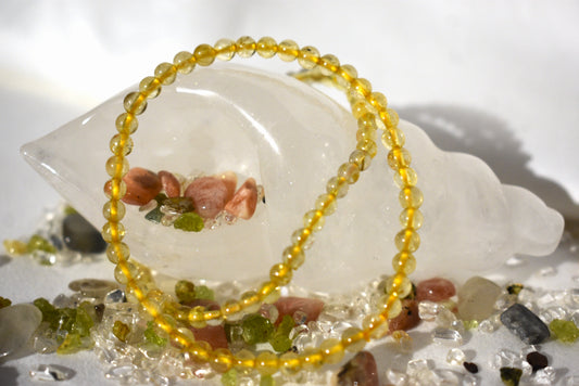Golden rutile clear quartz bracelet