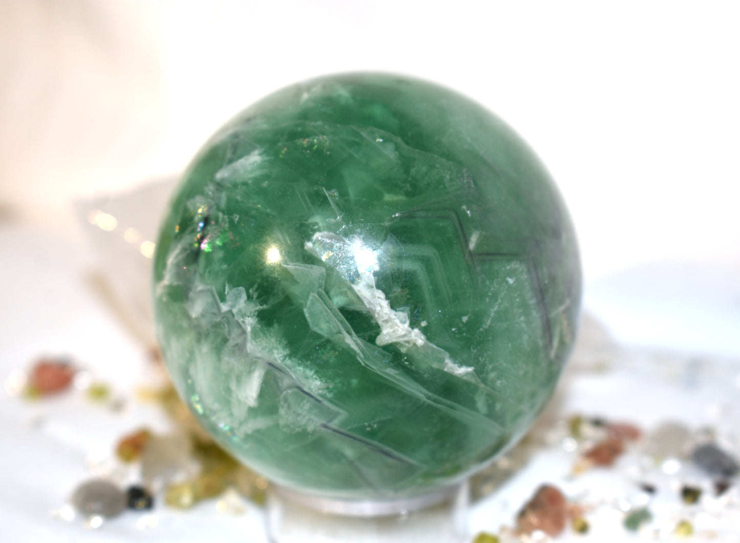 Green fluorite sphere