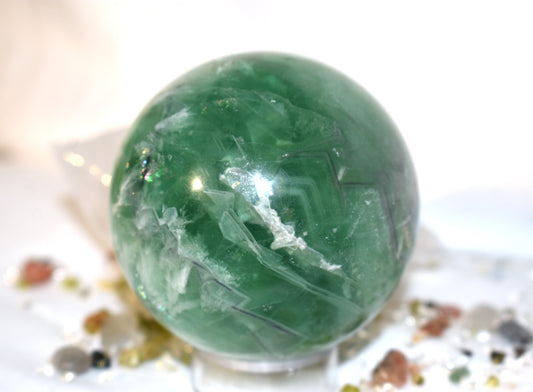 Green fluorite sphere