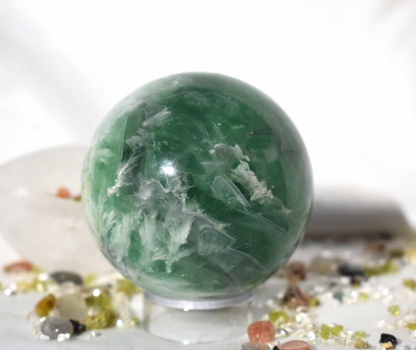 Green fluorite sphere