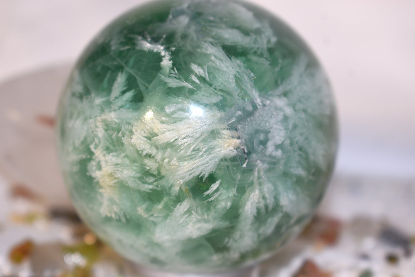 Green fluorite sphere