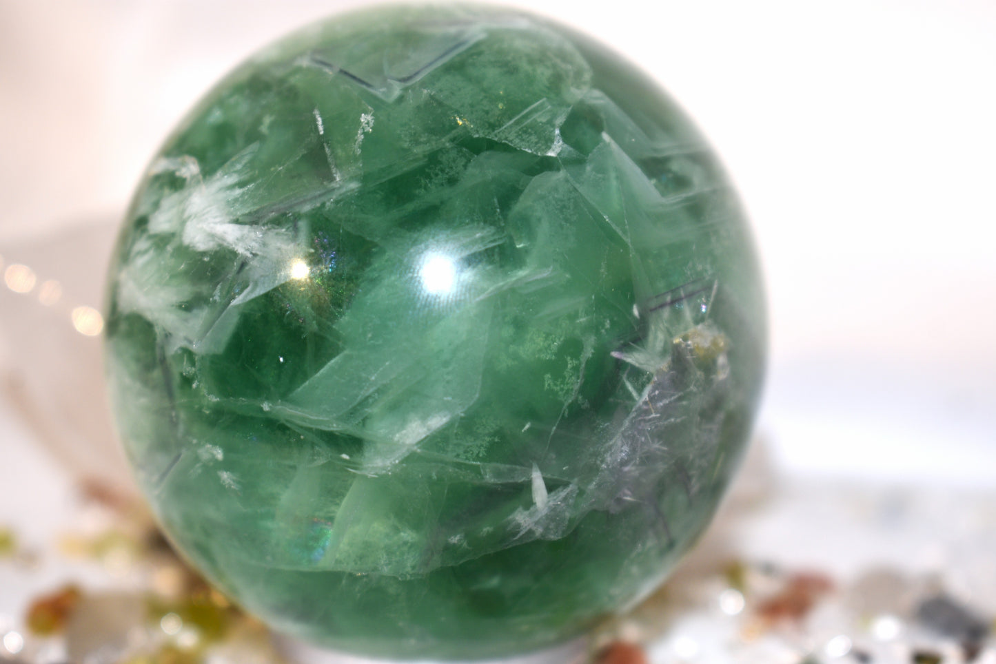Green fluorite sphere