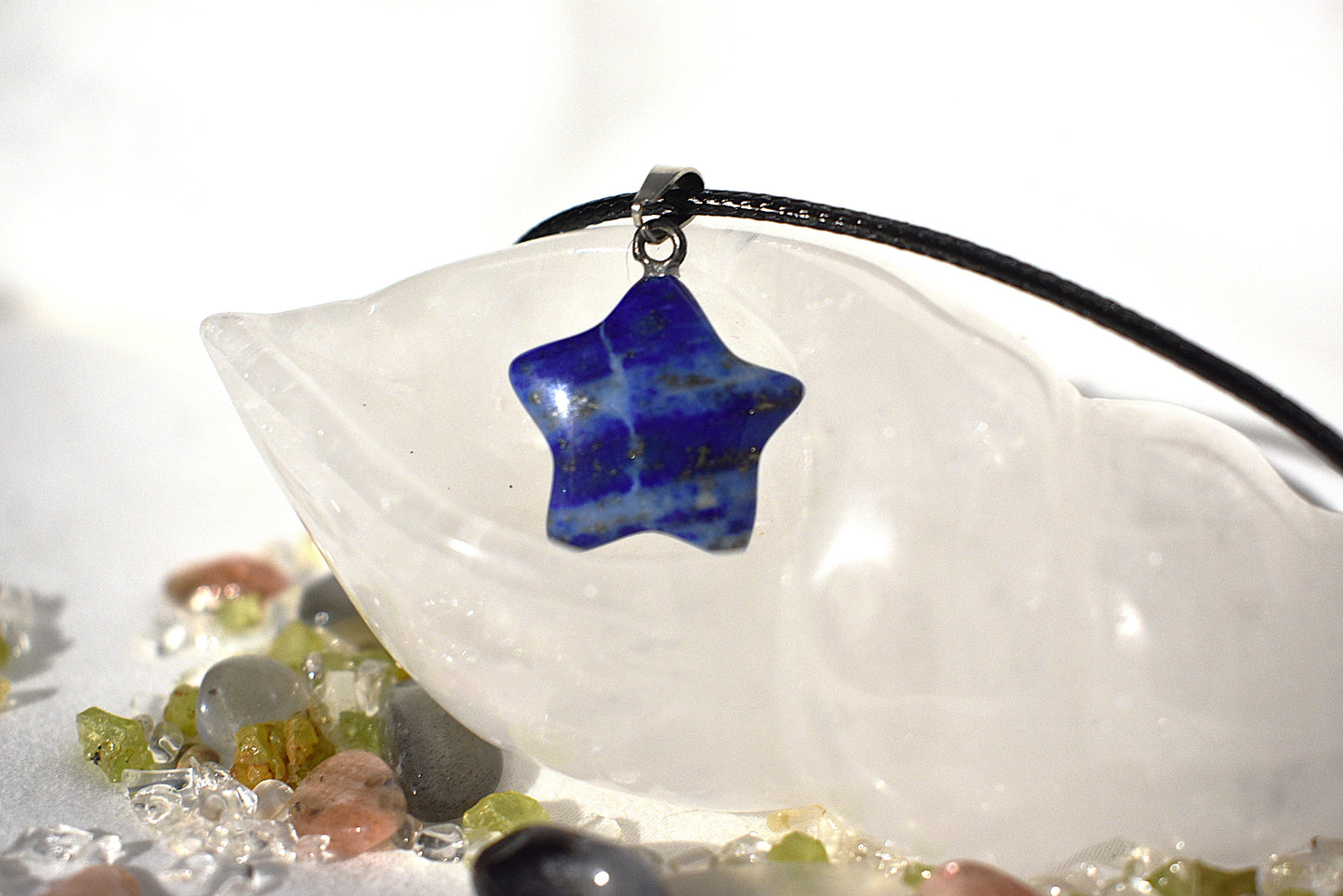Lapis Lazuli star on cord necklace