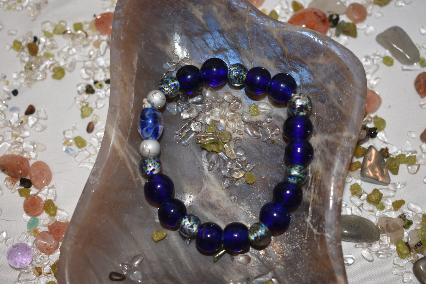 Mixed glass bead bracelet