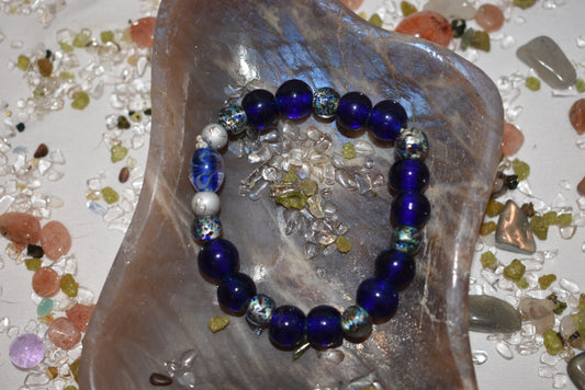 Mixed glass bead bracelet