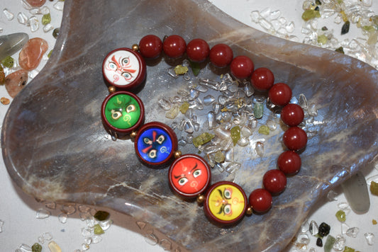 Eastern 5 God cinnabar bracelet