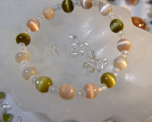 Selenite earth tone bracelet