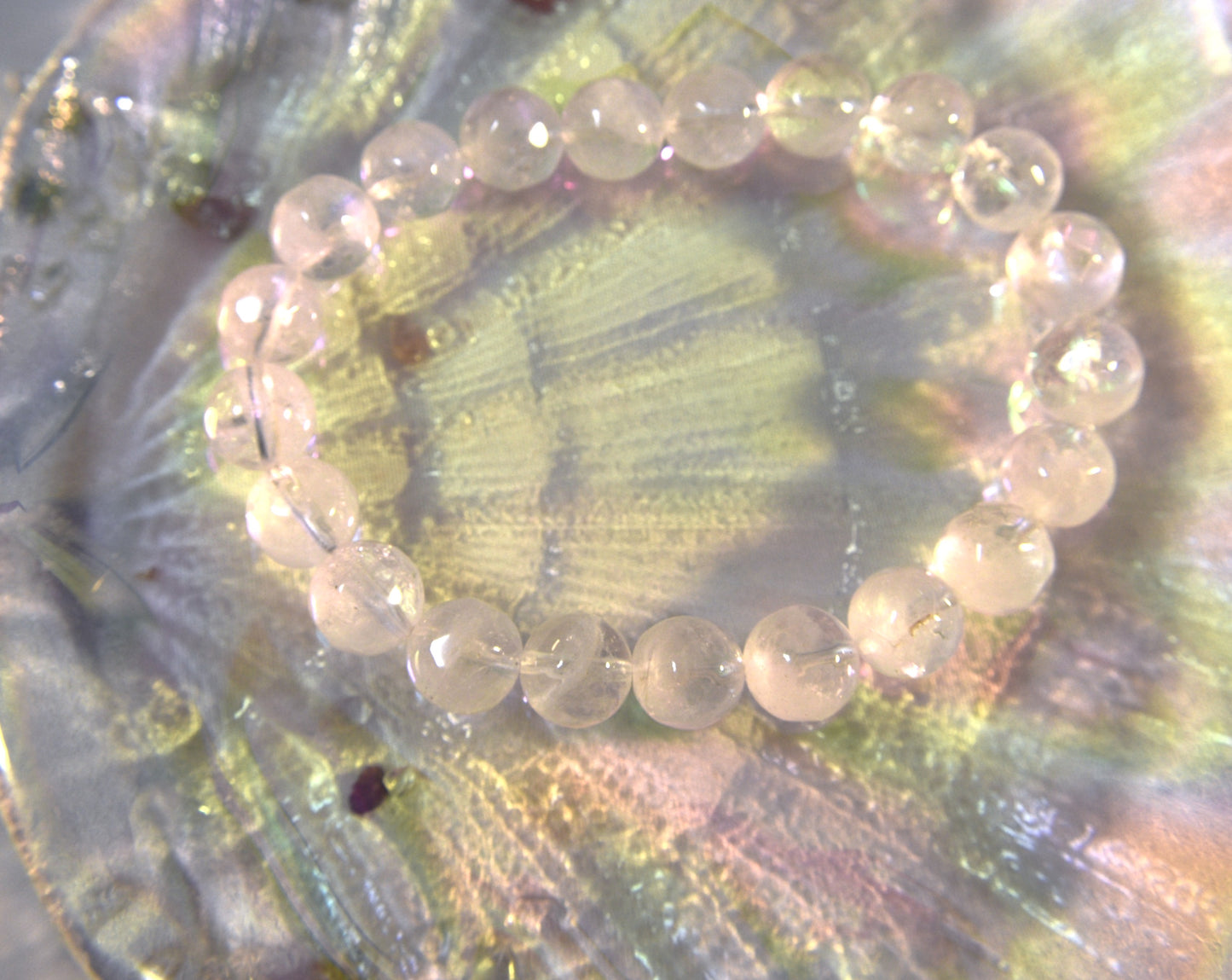 Faceted clear quartz bracelet
