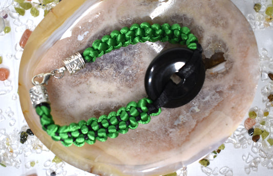 Obsidian Pin Buckle Bracelet