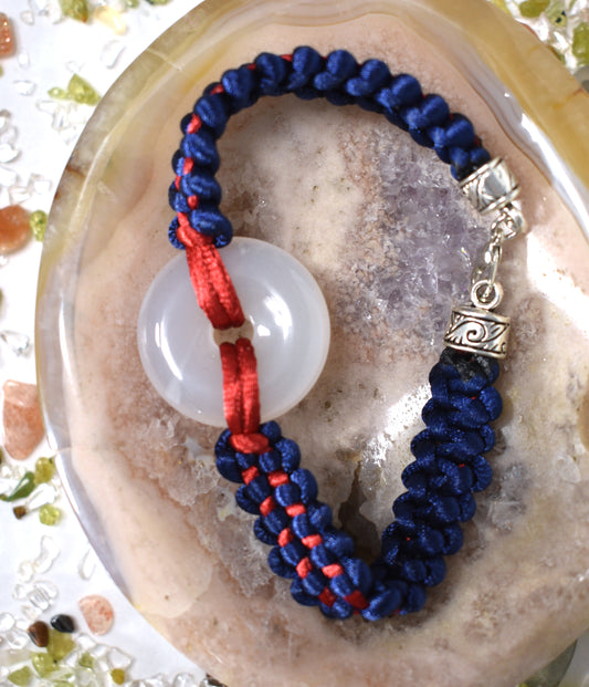 White agate Pin Buckle Bracelet
