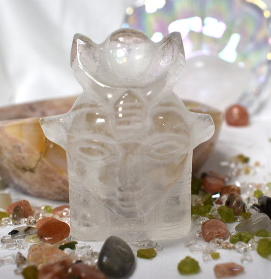 Clear Quartz Deity Carving