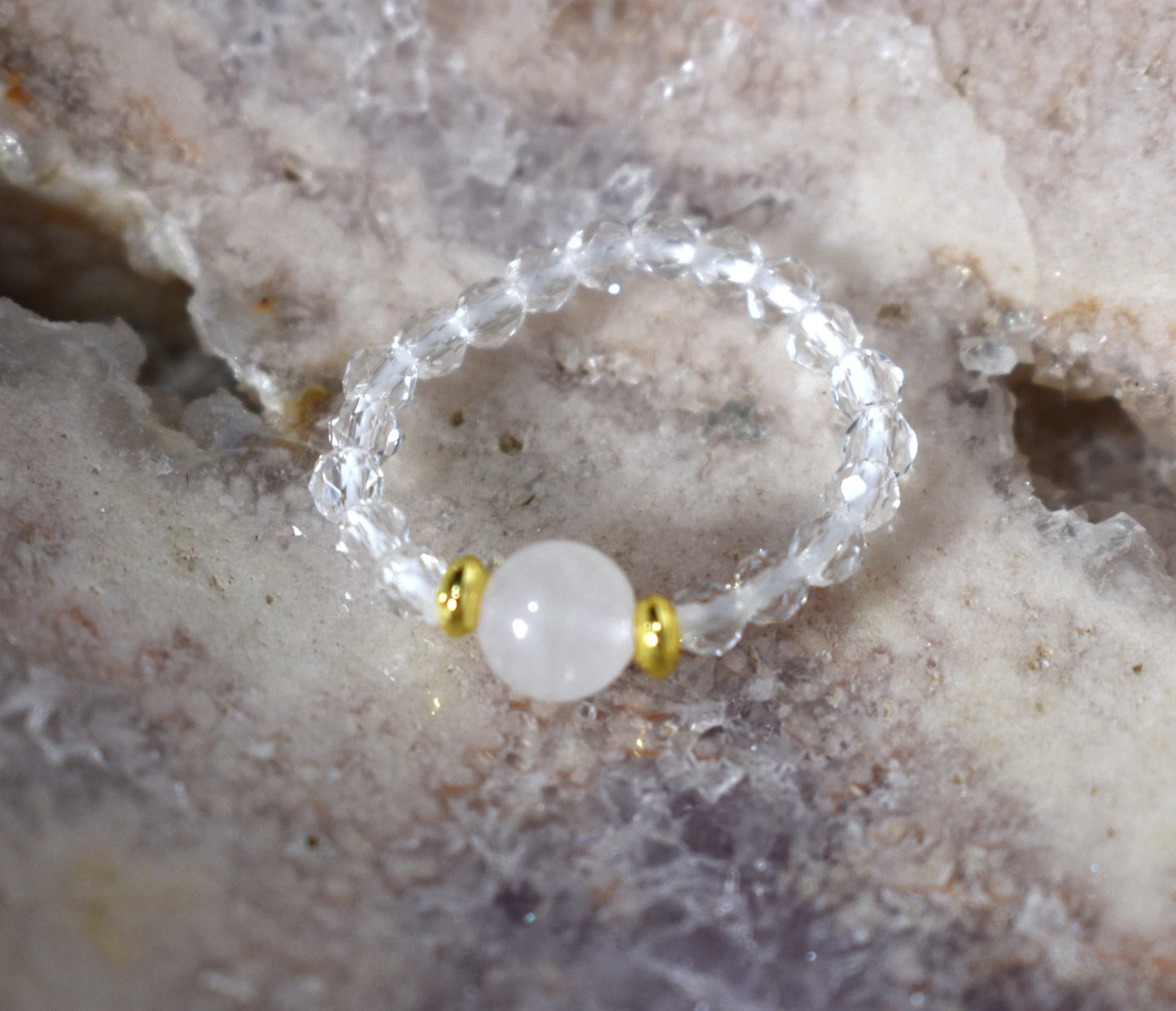 Clear quartz ring