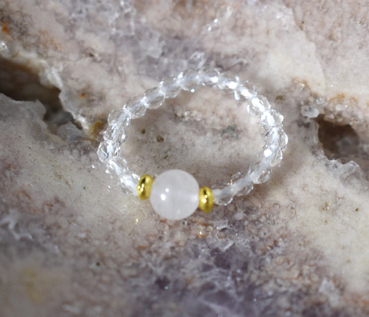 Clear quartz ring