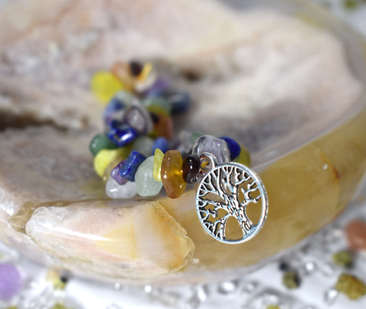 7 Chakra Tree of Life chip stone Bracelet
