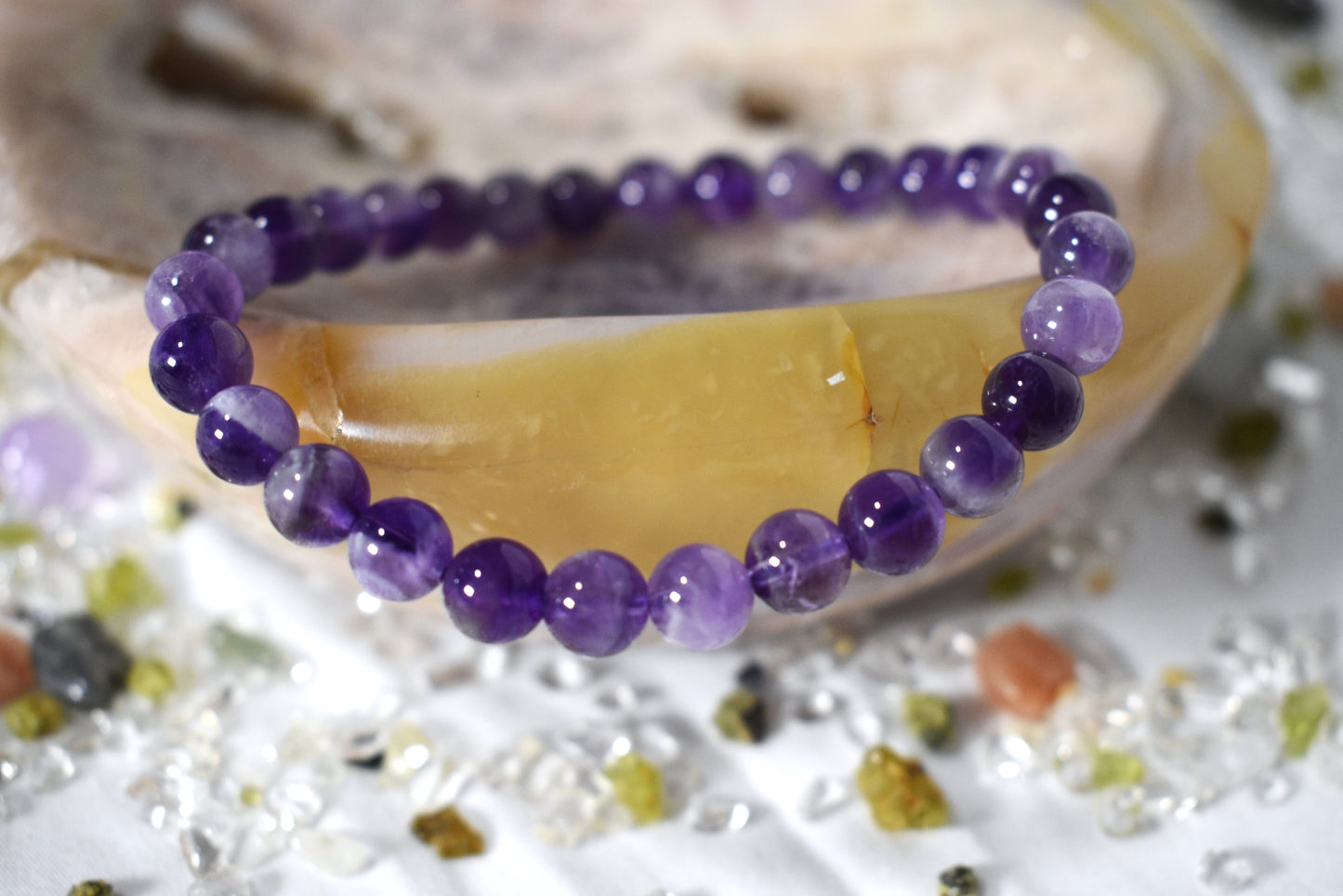 Amethyst beaded bracelet