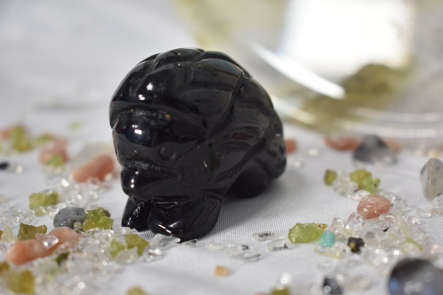 Obsidian Hedgehog Carving