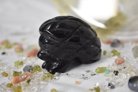 Obsidian Hedgehog Carving