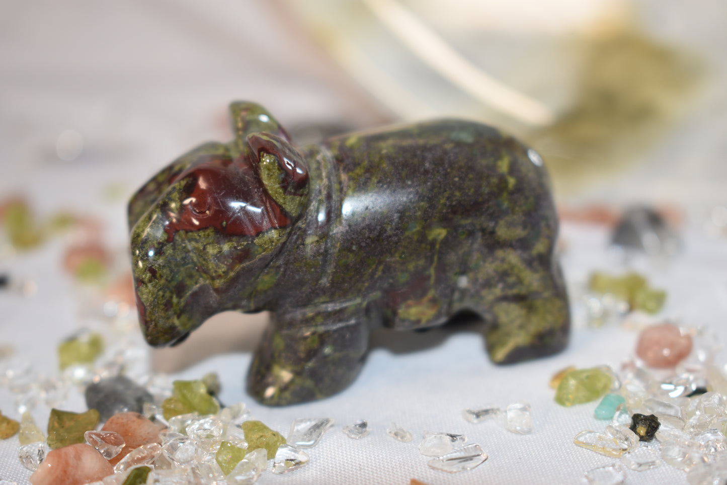 Dragon Bloodstone Hippo Carving