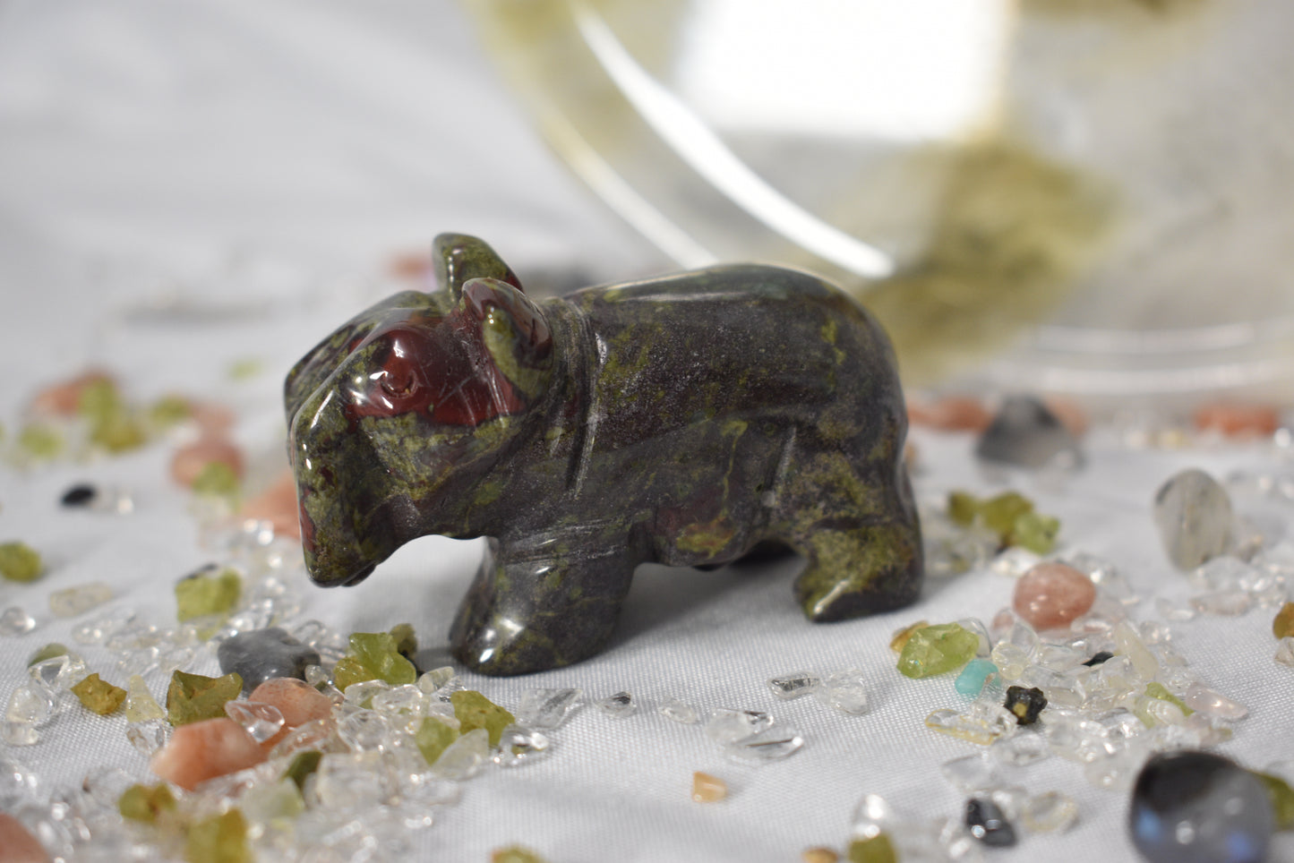 Dragon Bloodstone Hippo Carving