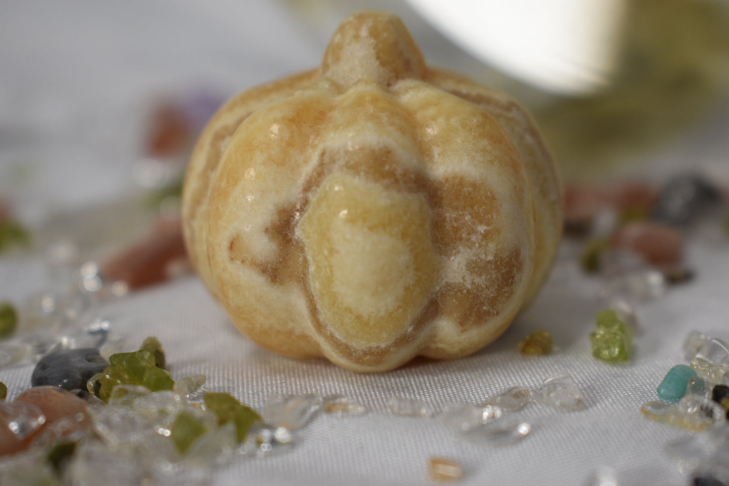 Honey Calcite Pumpkin Carving