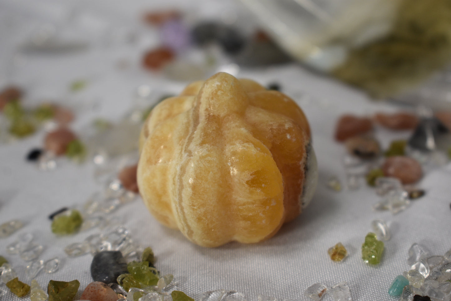 Honey Calcite Pumpkin Carving