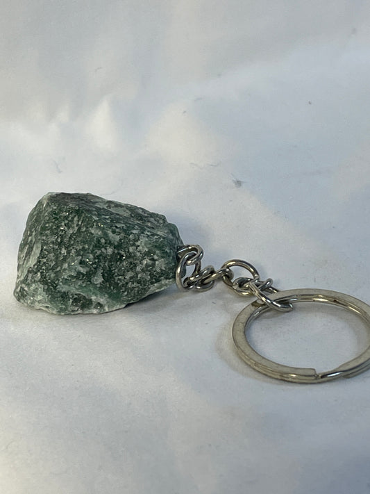 Raw Fluorite Keychain