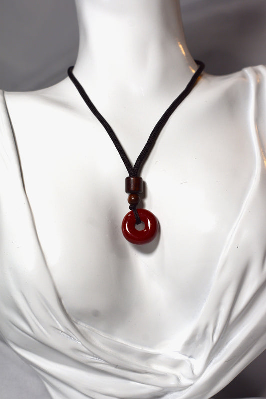 Cinnabar Pin Buckle Necklace
